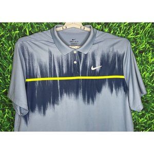 Nike Golf Dri-Fit Standard Fit Men’s XL Short Sleeve Stretch Polo Shirt Blue